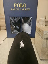 Polo Ralph Lauren men's klarence scuff slipper In Black Sizes 9 and 10