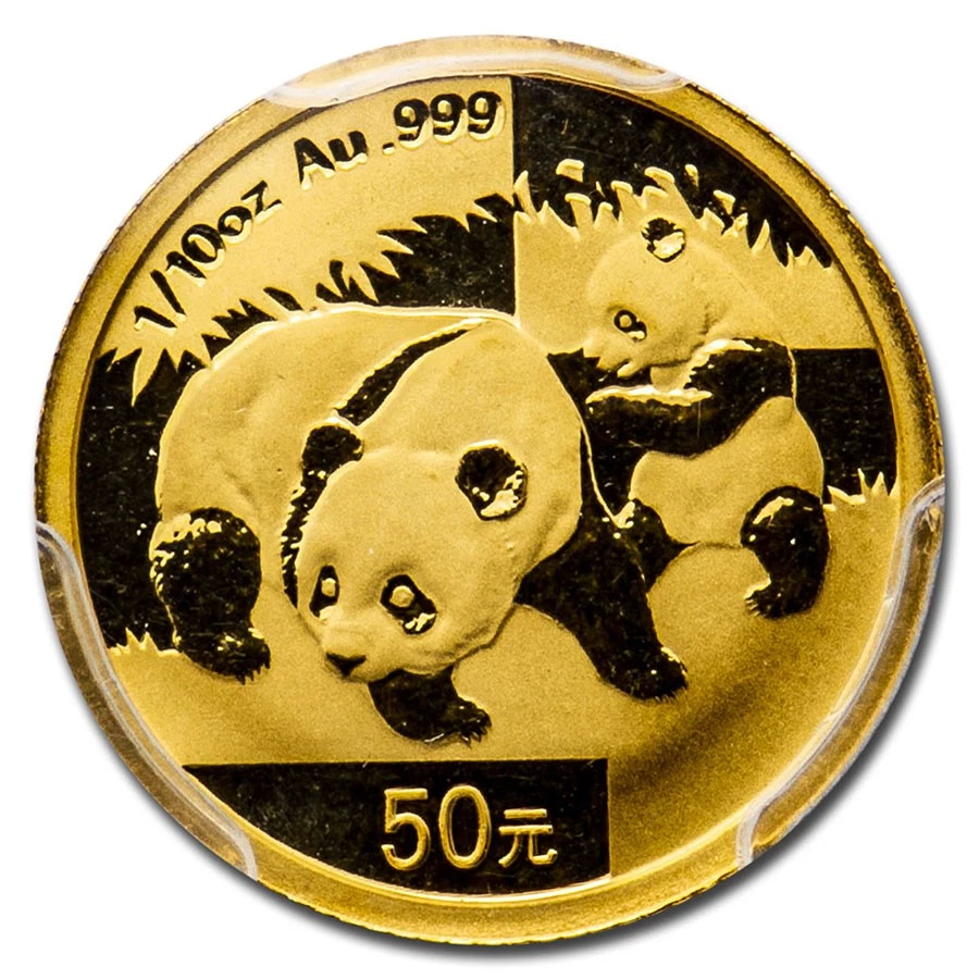 2008 China 1/10 oz Gold Panda MS-69 PCGS - Image 2 of 3