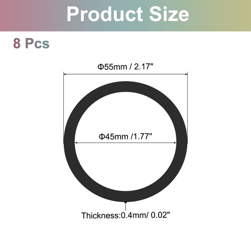 8Pcs Magnetic Sticker Ring, Magnetic Adapter Ring, Black - Afbeelding 2 van 7