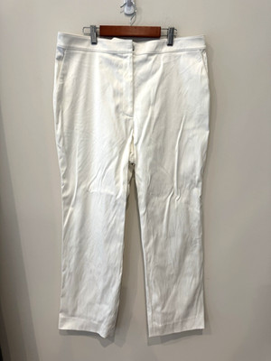 St John Collection Pants Womens Size 14 White Straight Leg Career Trouser Scandi