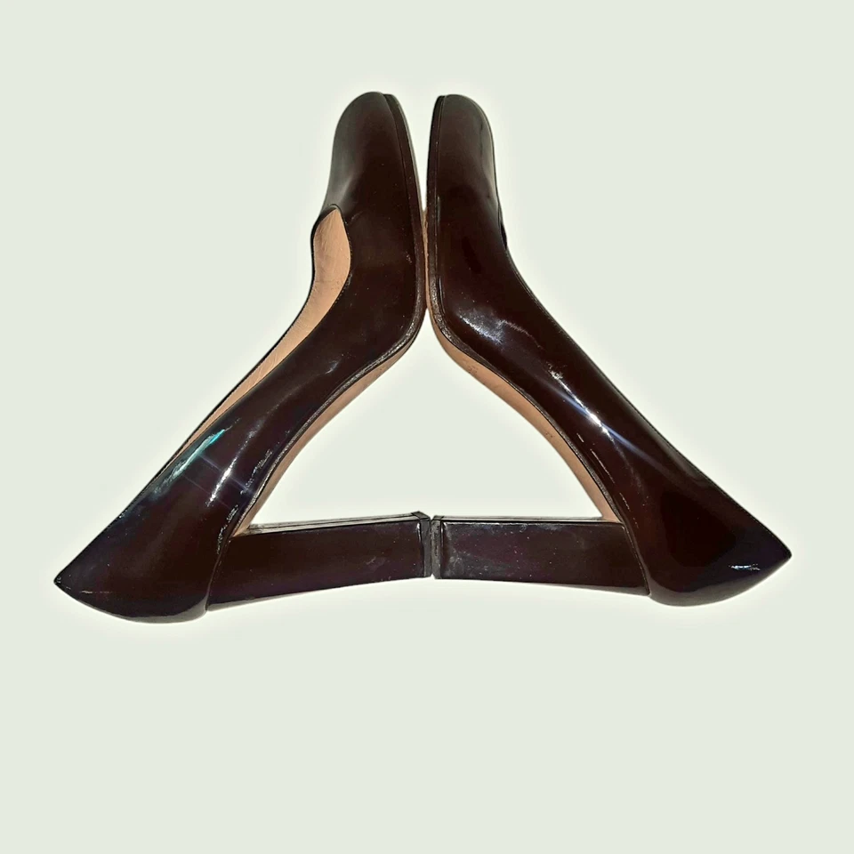 KATE SPADE Kristen Patent Leather Round Toe Block Heel Pumps Brown Sz 9B - Image 4 of 4