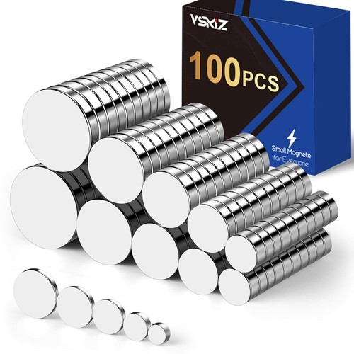 Strong 100P Small Magnets, Tiny Rare Earth Magnet, 5 Assorted mix, Silver