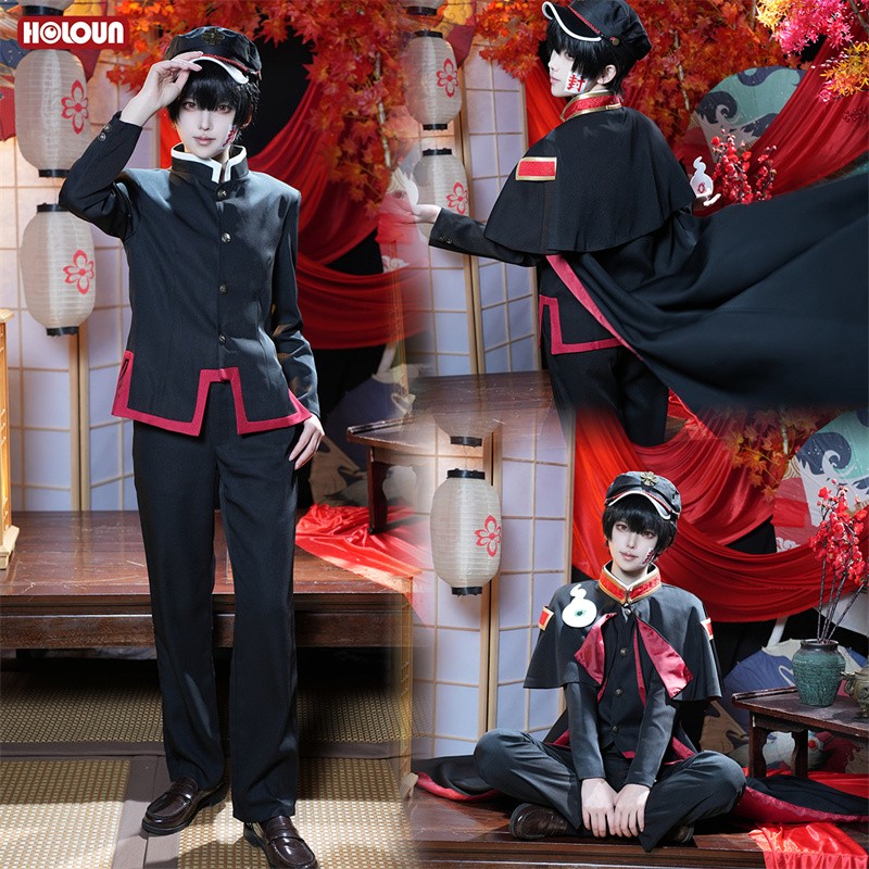 Costume Cosplay Hanako Kun Completo Con Parrucca – Outfit Toilet Bound Hanako Kun Per Halloween, Carnevale, Feste E Performance, In Poliestere, Unisex