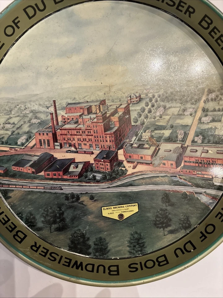 Винтажный пивной поднос Dubois Budweiser растение Dubois, Пенсильвания! - Изображение 4 из 4