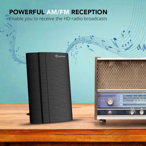 ANTOP Amplified AM/FM Antenna,Indoor Radio Antenna for Universal Stereo Radio... - Picture 3 of 6
