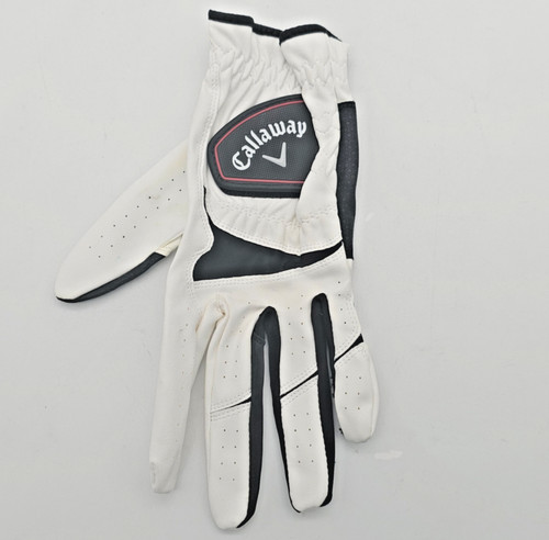 Callaway Men’s Large Leather Golf Glove Black White Adjustable Grip Performance