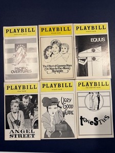 Lot Of Six Vintage Broadway Playbills From Shows In The 1970s