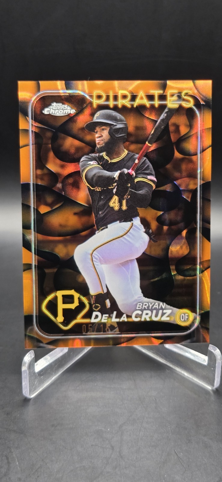 2024 Chrome Update Orange & Black Lava Lamp Refractor 5/15 Bryan De La Cruz 