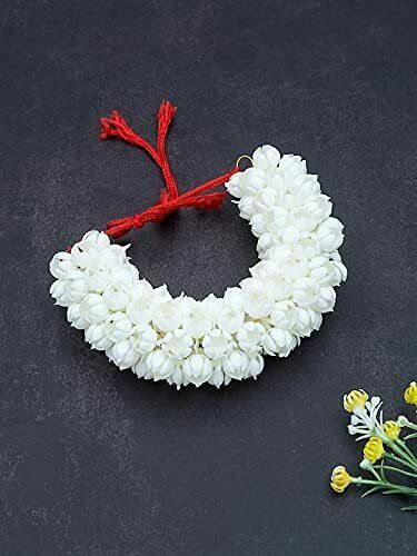 Artificial Jasmine Plastic Flower Gajra Bun For Women Hair Set of 2, White Color - Picture 4 of 5