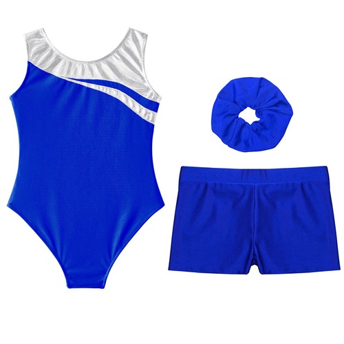 Kids Girls Jumpsuit Ballet Outfit Skating Dancewear Hairband Swimsuit Leotard - Picture 41 of 49