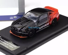 CR DCM 1:64 2014 Black Advan Mustang GT Sports Model Diecast Metal Car New