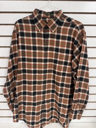 ORVIS Signature Collection Cotton Plaid Button Up Casual Shirt Mens XL Brown BH - Picture 5 of 6