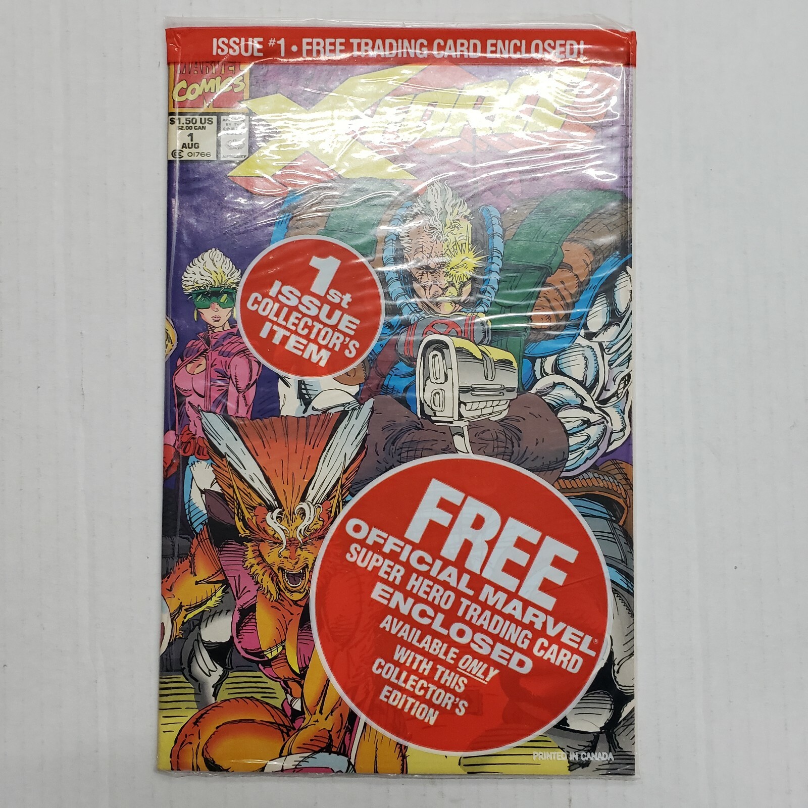 DEADPOOL ROOKIE CARD X-FORCE 1 MARVEL COMIC SEALED 1991 reverse negative  upc. | eBay