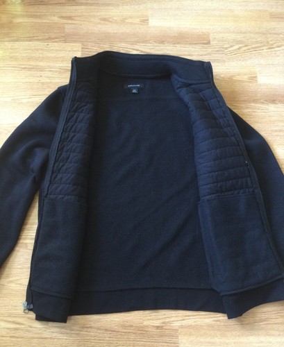 Structure Black Quilted Front Full Zip Jacket Sweatshirt Men’s M Lightweight - Picture 8 of 13