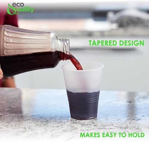 9oz Translucent Plastic Cups, Party Disposable Clear Cold Drinking Cups 600pcs - Picture 8 of 8