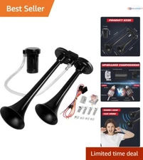 Air Horn Copper Zinc 150DB Loud Train Horn Kit with 120PSI Air Compressor for...