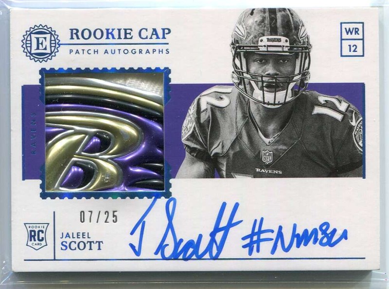 2018 Panini Encased Sapphire 135 Jaleel Scott Rookie Hat Cap Patch Auto 7/25