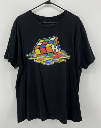 Rubiks Cube Melting Graphic T Shirt Mens Size XL 9