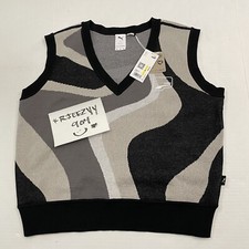 RARE 95 Womens Size M Puma Uptown All Over Print Knit Vest 538014 01 Medium