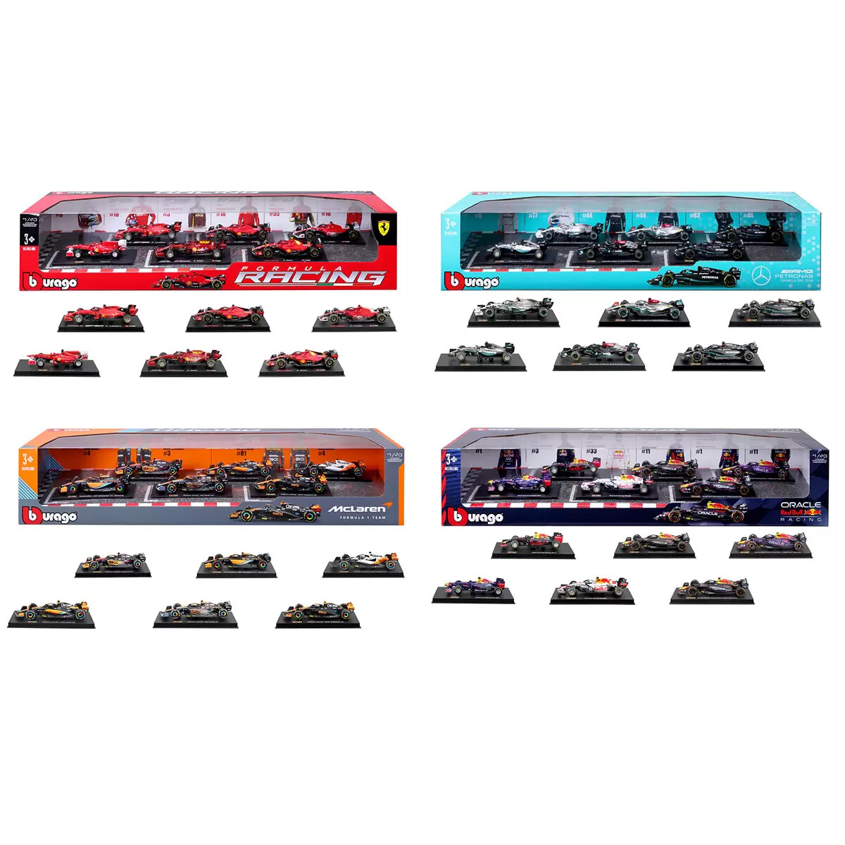 Burago Formula Racing 1/43 ミニカーセット 6台 Amazon.com: Bburago Ferrari Racing Formula 1 F1 1:43 Scale