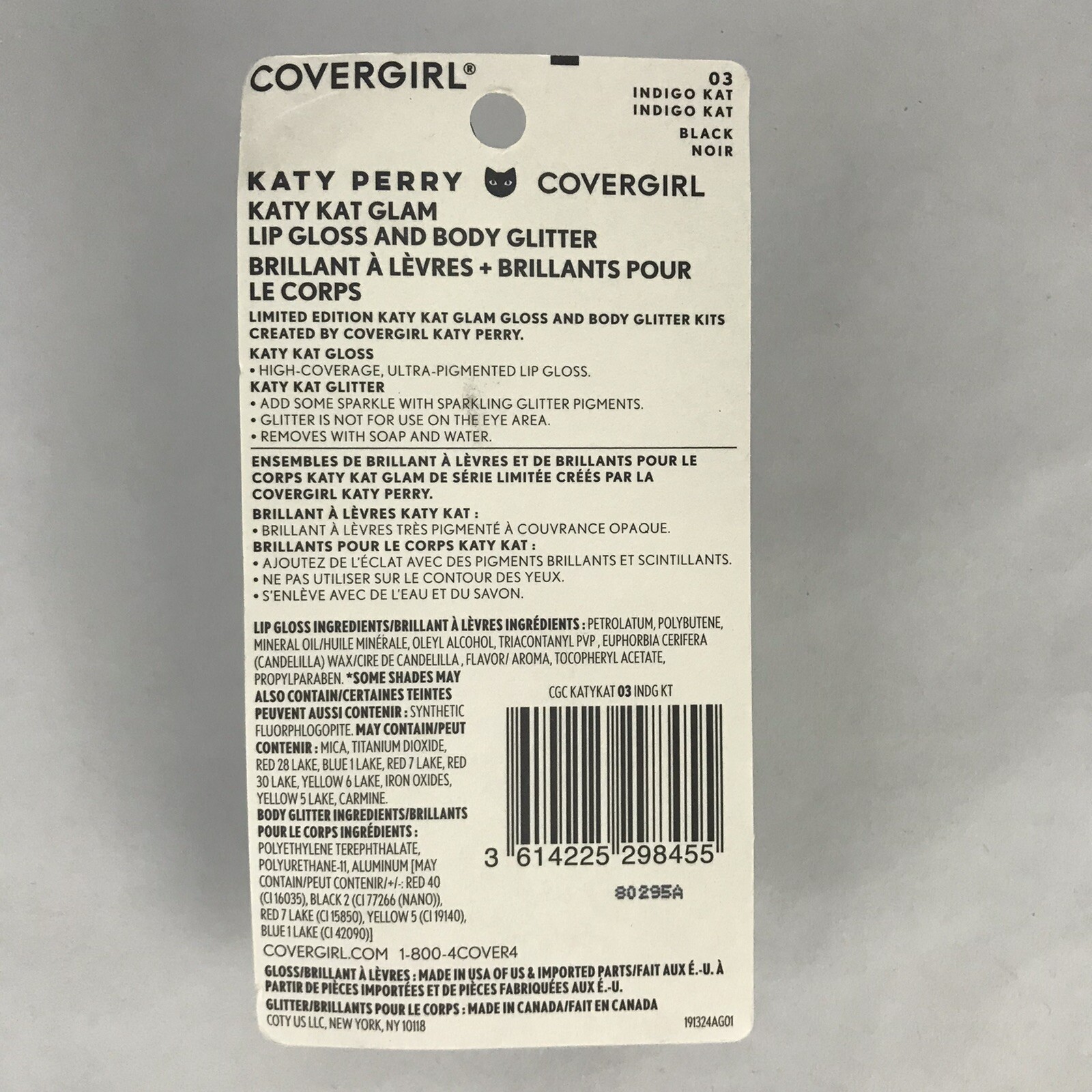 Katy Perry Katy Kat Glam 03 Indigo Lip Gloss Black Body Glitter