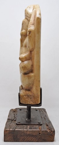 Antique White Marble Large God Ganesha Idol Figurine Original Old Hand Carved - Picture 4 of 8