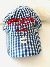 Alvin s Island Sun Hat Kids Amelia Island Florida Embroidered Blue Plaid NWT