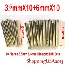 10 pcs 3.5mm 6mm Diamond Drill Bits set Hole Saw Cutter Tool Glass Marble Tile
