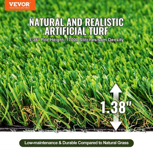 Artificial Grass 5 ft. x 10 ft. Green Turf 1.38 in. Fake Door Mat Artificial Gra - Picture 2 of 8