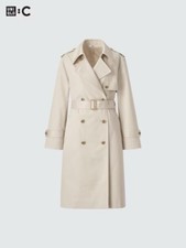NWT UNIQLO C Trench Coat Women Natural Beige XL Extra Large Spring Fall Winter