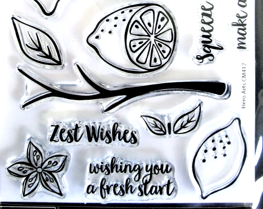 Lemon Zest Wishes Stamp Set by Hero Arts CM417 NEW! eBay