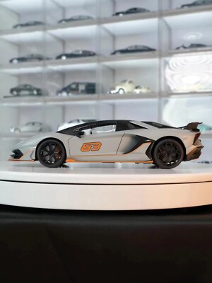 Lamborghini Aventador SVJ 63 Sports Car Model Gray 1:18