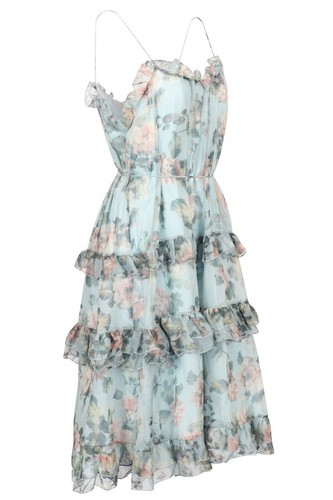 OJAY Floral chiffon tiered midi dress - Picture 5 of 13
