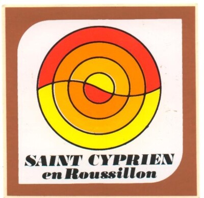2 Vintage Werbeaufkleber Stadt Saint Cyprien Roussillon St cyp Tonic