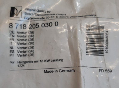 Junkers Venturi Düse 87182050300 Wasserschalter ZWR ZWN KWR