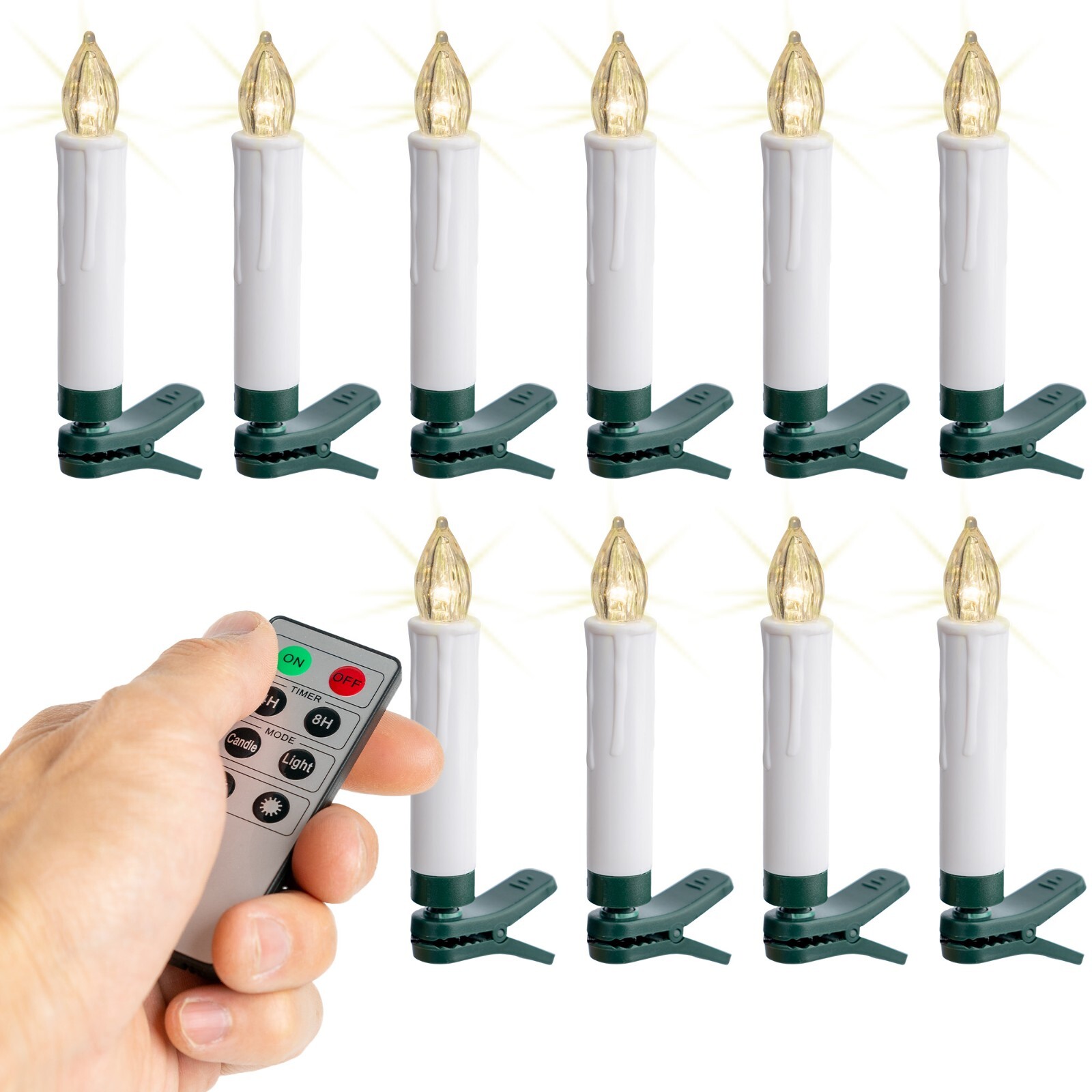 Various LED Candle Sets Flickering Taper Faux Wax Color Chan