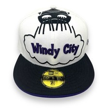 Chicago Bulls NBA Windy City New Era 59FIFTY Fitted Cap White/Purple 7 1/2 NWT