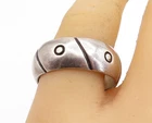 MEXICO 925 Sterling Silver Vintage Dark Tone Etched Band Ring Sz 11 RG5097