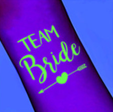 10 Glow in the Dark "Team Bride" Temporary Tattoos Bachelorette Party Favor Gift