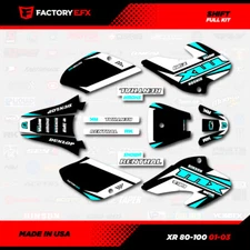 Black Cyan Shift Racing Graphics kit fits 01-03 Honda XR80 Xr100 XR 80 100 Decal