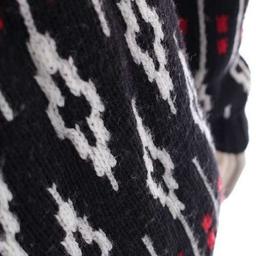 VALENTINO Maglia maglione lana vergine motivo geometrico 1V3KC22G8PN nero M - Foto 10 di 18