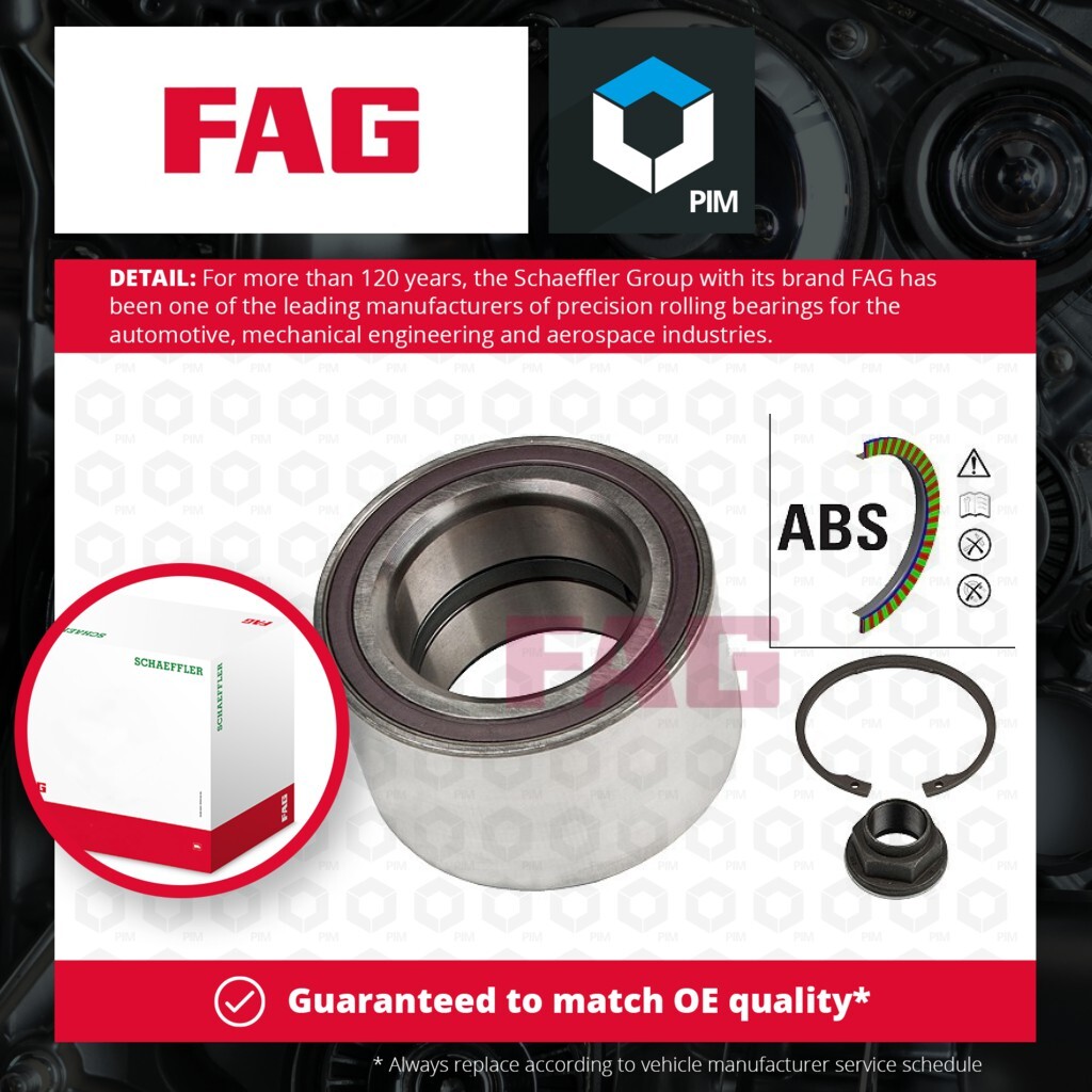 Wheel Bearing Kit fits FIAT DUCATO 250 2.2D Front 2006 on FAG 51745702 Quality