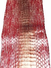 Color Shifting Snake Skin Elaphe Carinata Back-cut Hide Leather Snakeskin Red
