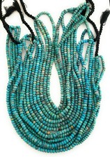 One Strand 100 Natural Arizona Turquoise Rondelle Beads 6-10mm
