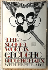 GROUCHO MARX " THE SECRET WORD IS GROUCHO " 1976 1ST ED HC/DJ VG/VG