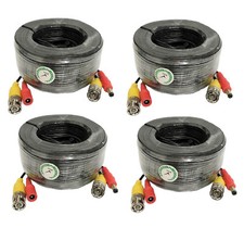 4 PACK PREMIUM 100Ft. BNC 4K 8MP EXTENSION CABLES FOR Swann SYSTEMS