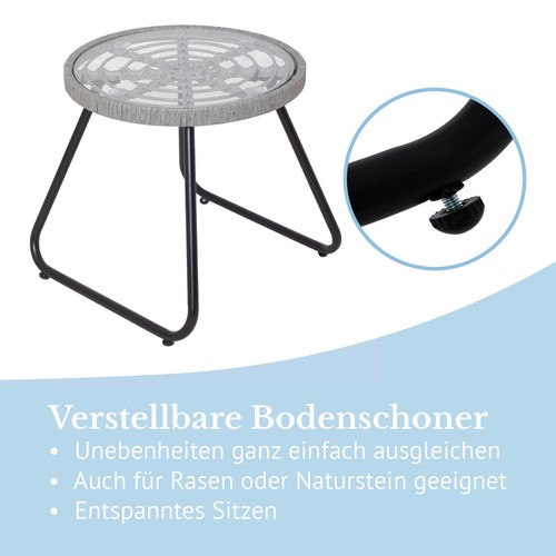 Sitzgruppe Rattan 2 Personen Gartenlounge Gartenmöbel-Set SVITA AMALFI Hellgrau - Bild 6 von 7