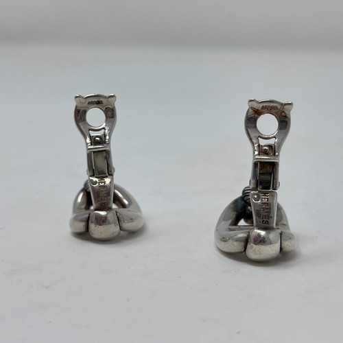 Estate Hermes Sterling Silver Clip On Earrings - Picture 4 of 9