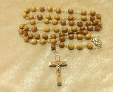 Rosary Olive Wood Beads with Blessing Hand Made Jerusalem Holy Land