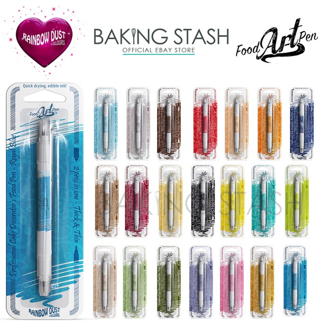 Rainbow Dust Edible Cake Icing Food Art Pens Double Ended 2 Nibs 21